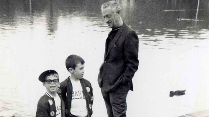 The author as a child (far left) with his older brother and great uncle.