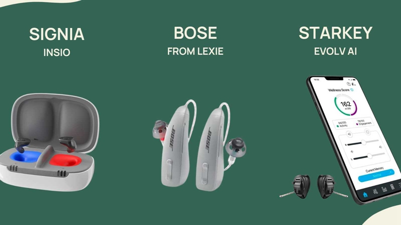 Signia, Bose and Starkey hearing aids
