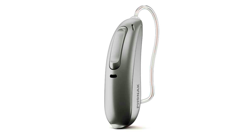 Phonak's Audéo L-312 receiver-in-canal (RIC) hearing aid.