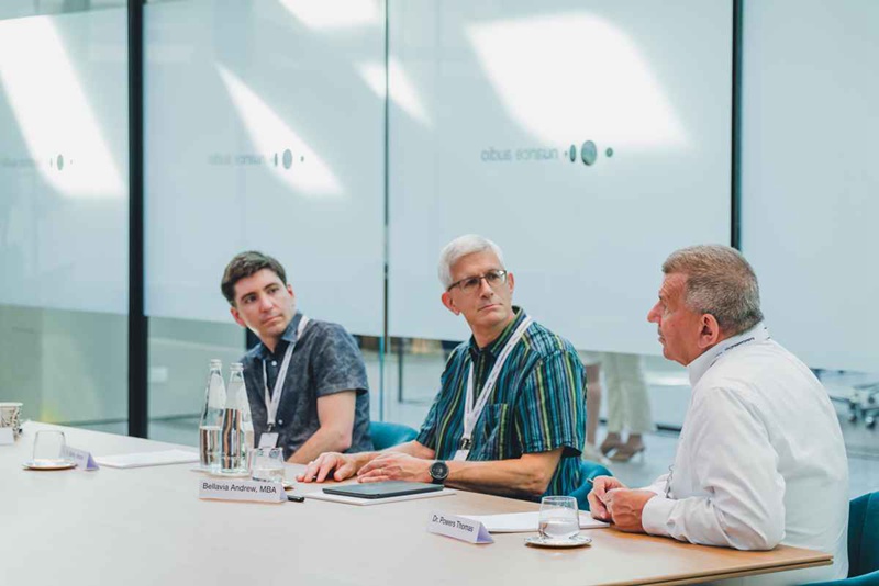My first test of the prototype glasses was in a room just like this one. Here, myself and colleagues Andy Bellavia, and Tom Powers discuss the experience we all had with the prototype.