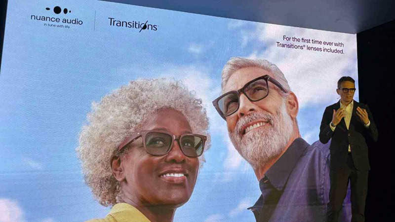 Genco details how Transition lenses, which lighten or darken in response to sunlight, can be incorporated into Nuance Audio glasses.