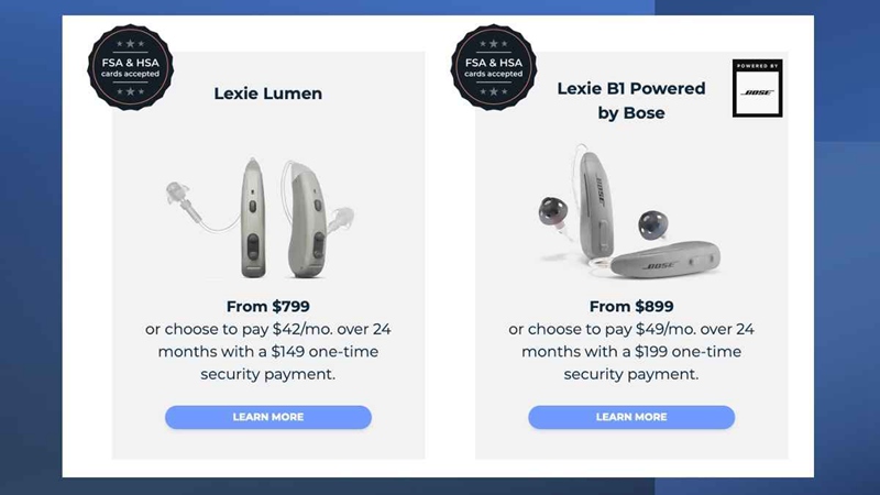 Lexie Lumen and Lexie B1 Powered by Bose hearing aids