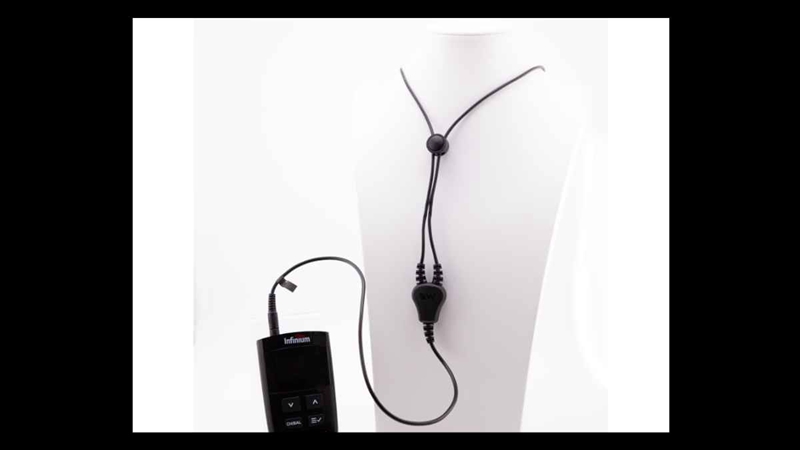 Example of a neckloop for picking up broadcasts in public venues like places of worship, auditoriums, lecture halls, and theaters. (Shown: Williams AV Infinium Receiver with Neckloop.)