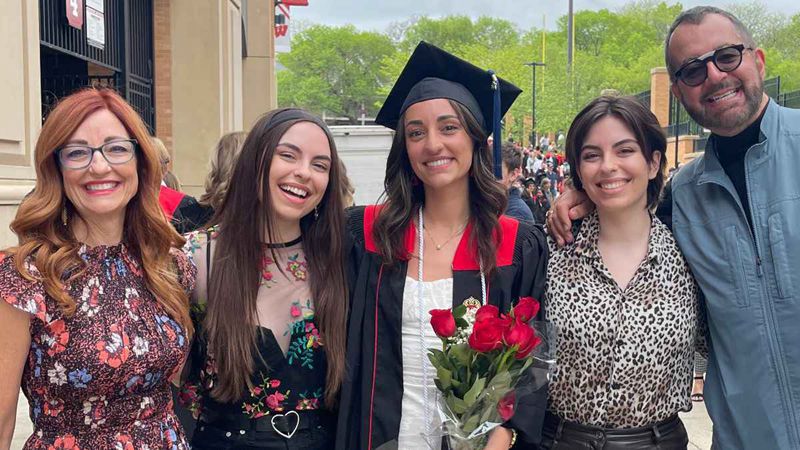 The Brandmeier family celebrates a graduation.