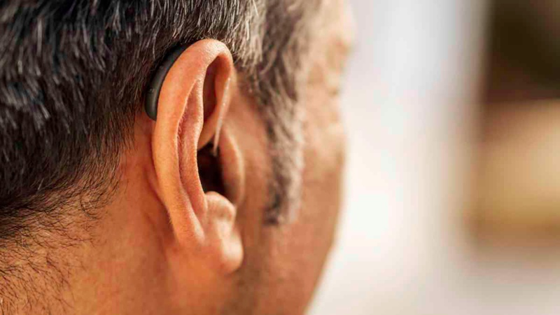 As the name implies, a Receiver-in-Canal (RIC) hearing aid like the one shown here has a wire that runs from the main processing unit to a receiver and dome/eartip in the ear canal. In a traditional Behind-the-Ear (BTE) hearing aid, the receiver is located on the processing unit and a tube transmits the sound to an earmold in the ear canal.