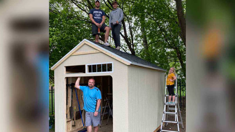 Mikkel and his kids joined forces to build this toolshed together.