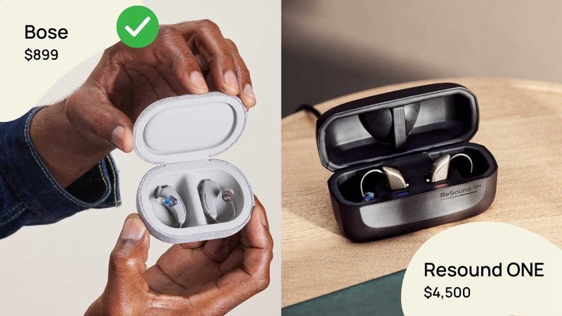 Image of Resound hearing aids and Bose hearing aids